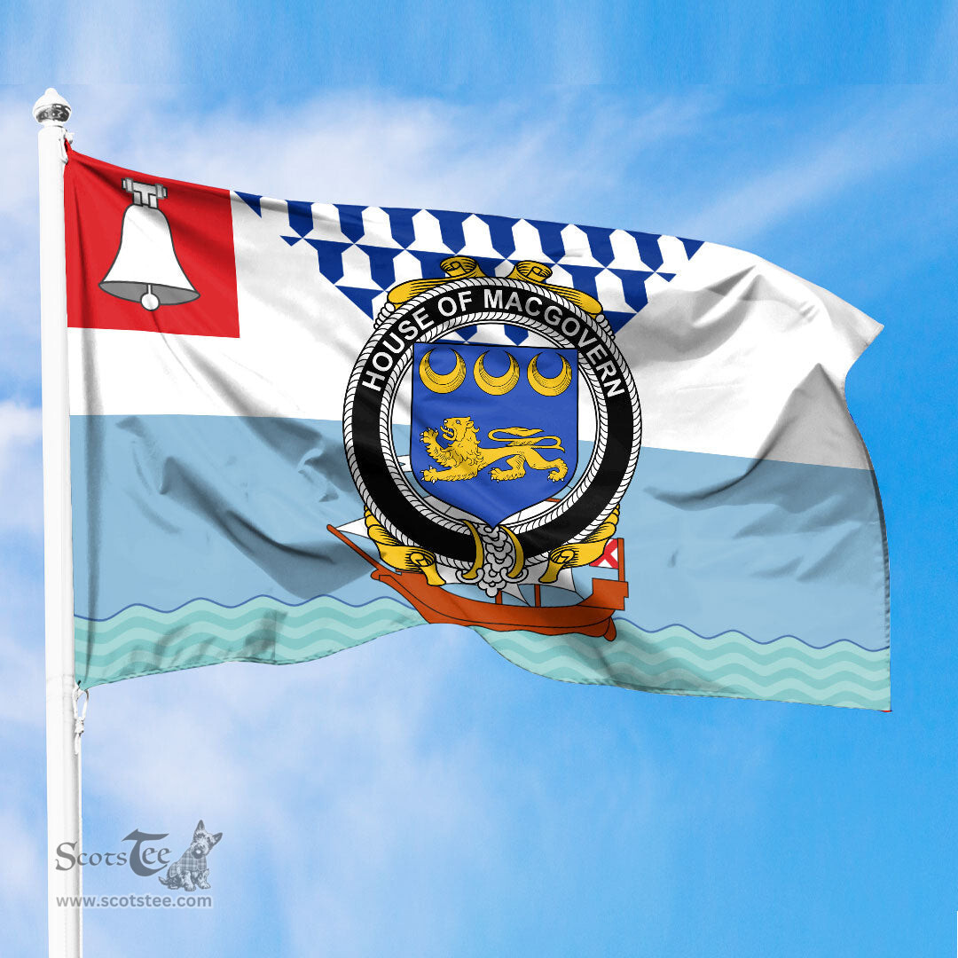 ScotsTee Shop Irish House of MACGOVERN Coat of Arms Irish Family Crest Flag of Belfast Flag