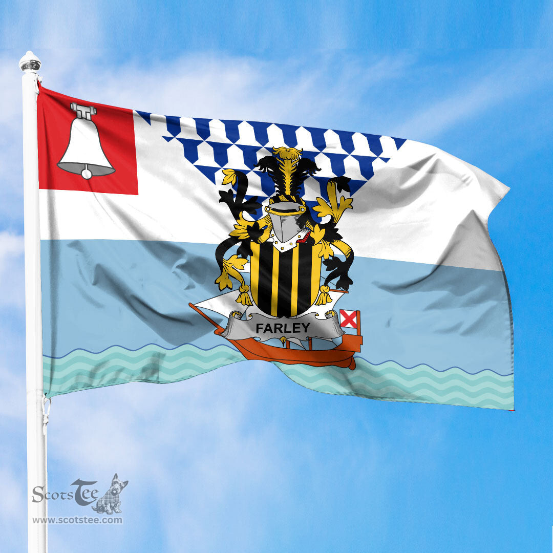 ScotsTee Shop Irish Farley or O Farley Coat of Arms Irish Family Crest Flag of Belfast Flag
