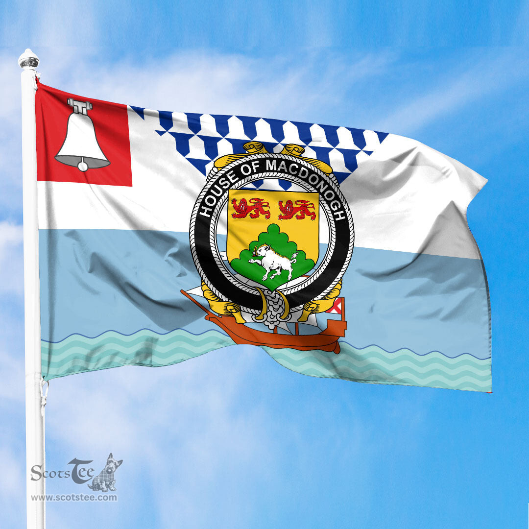 ScotsTee Shop Irish House of MACDONOGH Connacht Coat of Arms Irish Family Crest Flag of Belfast Flag