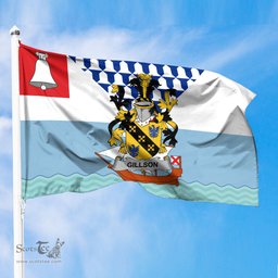 ScotsTee Shop Irish Gillson Coat of Arms Irish Family Crest Flag of Belfast Flag