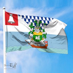 ScotsTee Shop Irish Quinn or O Quin Coat of Arms Irish Family Crest Flag of Belfast Flag