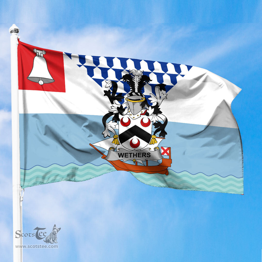 ScotsTee Shop Irish Wethers Coat of Arms Irish Family Crest Flag of Belfast Flag