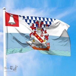 ScotsTee Shop Irish Vance Coat of Arms Irish Family Crest Flag of Belfast Flag