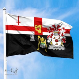 ScotsTee Shop Irish Barton Coat of Arms Irish Family Crest Derry City Flag