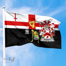 ScotsTee Shop Irish Bennett Coat of Arms Irish Family Crest Derry City Flag