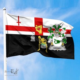 ScotsTee Shop Irish Droney or O Droney Coat of Arms Irish Family Crest Derry City Flag