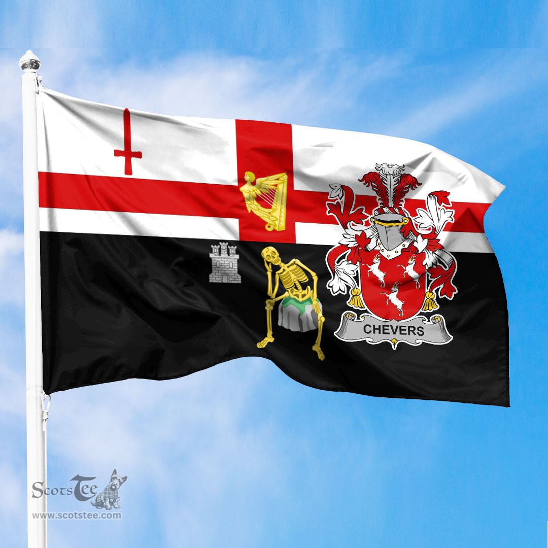 ScotsTee Shop Irish Chevers Coat of Arms Irish Family Crest Derry City Flag
