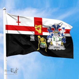 ScotsTee Shop Irish Dea or O Dea Coat of Arms Irish Family Crest Derry City Flag