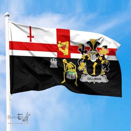 ScotsTee Shop Irish Gillman Coat of Arms Irish Family Crest Derry City Flag