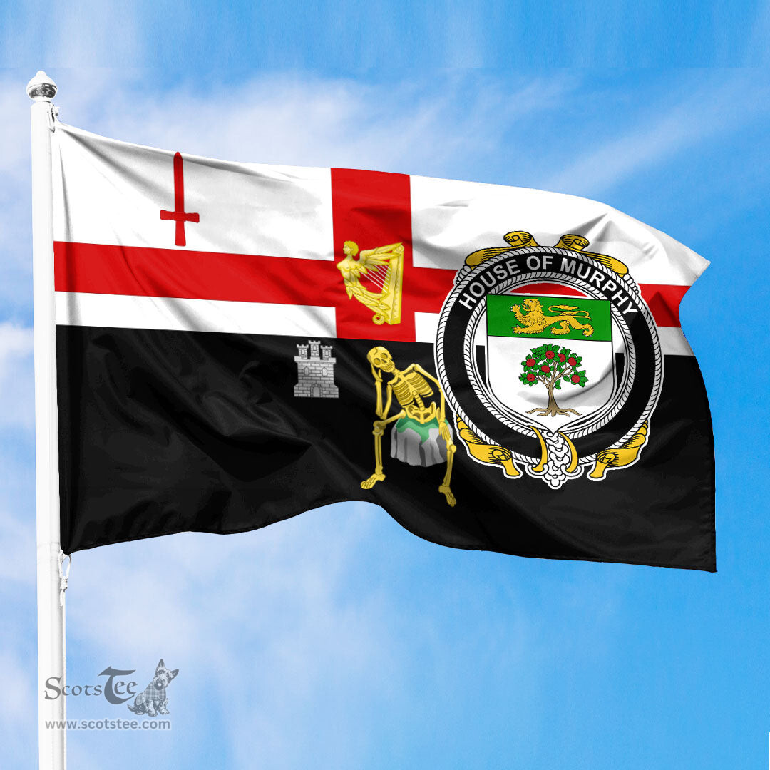 ScotsTee Shop Irish House of MURPHY O Morchoe Coat of Arms Irish Family Crest Derry City Flag