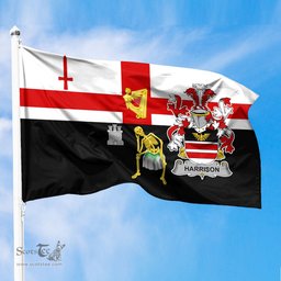ScotsTee Shop Irish Harrison Coat of Arms Irish Family Crest Derry City Flag