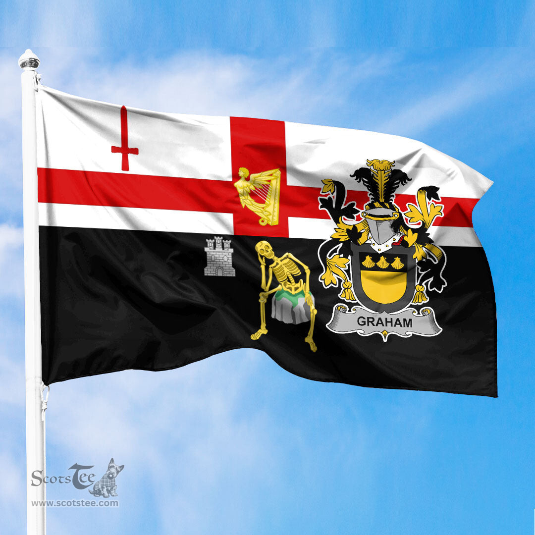 ScotsTee Shop Irish Graham or Grahan Coat of Arms Irish Family Crest Derry City Flag