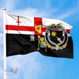 ScotsTee Shop Irish House of MACBRADY Coat of Arms Irish Family Crest Derry City Flag