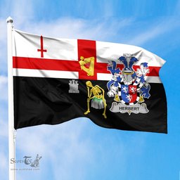 ScotsTee Shop Irish Herbert Coat of Arms Irish Family Crest Derry City Flag
