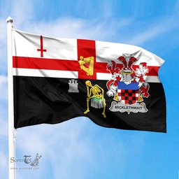 ScotsTee Shop Irish Micklethwait Coat of Arms Irish Family Crest Derry City Flag
