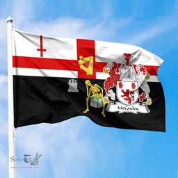 ScotsTee Shop Irish McCauley Coat of Arms Irish Family Crest Derry City Flag