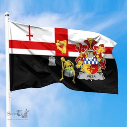 ScotsTee Shop Irish Vizer Coat of Arms Irish Family Crest Derry City Flag