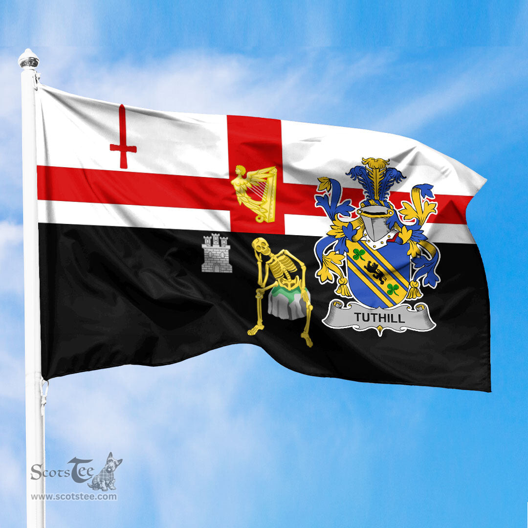 ScotsTee Shop Irish Tuthill Coat of Arms Irish Family Crest Derry City Flag