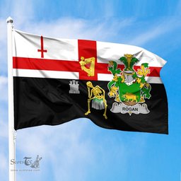 ScotsTee Shop Irish Rogan or O Rogan Coat of Arms Irish Family Crest Derry City Flag