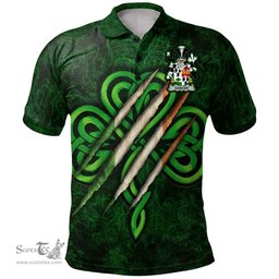 ScotsTee Shop Irish Dancer Coat of Arms Irish Polo Shirt Irish In Me Shamrock Scratch