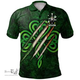 ScotsTee Shop Irish Forstall Coat of Arms Irish Polo Shirt Irish In Me Shamrock Scratch