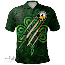 ScotsTee Shop Irish House of O'DALY Coat of Arms Irish Polo Shirt Irish In Me Shamrock Scratch