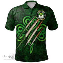 ScotsTee Shop Irish House of MURPHY (O???Morchoe) Coat of Arms Irish Polo Shirt Irish In Me Shamrock Scratch