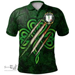 ScotsTee Shop Irish House of O'DONOVAN Coat of Arms Irish Polo Shirt Irish In Me Shamrock Scratch