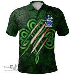 ScotsTee Shop Irish Magill Coat of Arms Irish Polo Shirt Irish In Me Shamrock Scratch