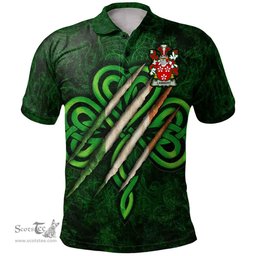ScotsTee Shop Irish Lambert Coat of Arms Irish Polo Shirt Irish In Me Shamrock Scratch