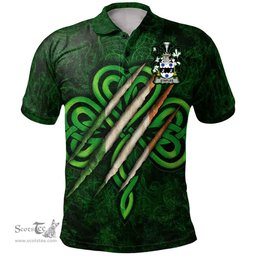 ScotsTee Shop Irish Staples Coat of Arms Irish Polo Shirt Irish In Me Shamrock Scratch