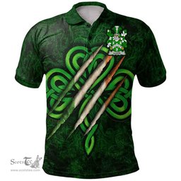 ScotsTee Shop Irish Lloyd Coat of Arms Irish Polo Shirt Irish In Me Shamrock Scratch