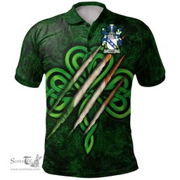 ScotsTee Shop Irish Lowe Coat of Arms Irish Polo Shirt Irish In Me Shamrock Scratch