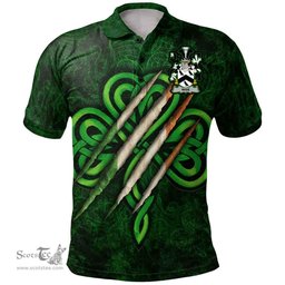 ScotsTee Shop Irish Wise Coat of Arms Irish Polo Shirt Irish In Me Shamrock Scratch
