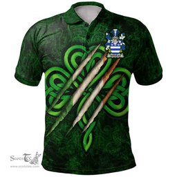 ScotsTee Shop Irish Venables Coat of Arms Irish Polo Shirt Irish In Me Shamrock Scratch