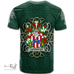 ScotsTee Shop Irish Carpenter Coat of Arms Irish Crest T Shirt Irish Shamrock with Celtic Knot T Shirt