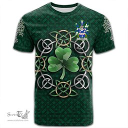 ScotsTee Shop Irish Cook Coat of Arms Irish Crest T Shirt Irish Shamrock with Celtic Knot T Shirt