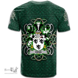 ScotsTee Shop Irish Denn Coat of Arms Irish Crest T Shirt Irish Shamrock with Celtic Knot T Shirt