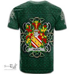 ScotsTee Shop Irish Heath Coat of Arms Irish Crest T Shirt Irish Shamrock with Celtic Knot T Shirt