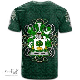 ScotsTee Shop Irish Furlong Coat of Arms Irish Crest T Shirt Irish Shamrock with Celtic Knot T Shirt