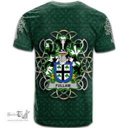 ScotsTee Shop Irish Fullam Coat of Arms Irish Crest T Shirt Irish Shamrock with Celtic Knot T Shirt