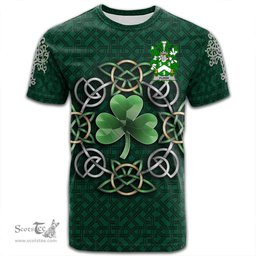 ScotsTee Shop Irish Flood Coat of Arms Irish Crest T Shirt Irish Shamrock with Celtic Knot T Shirt