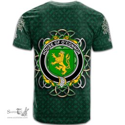 ScotsTee Shop Irish House of O CONNOR Kerry Coat of Arms Irish Crest T Shirt Irish Shamrock with Celtic Knot T Shirt