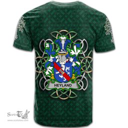 ScotsTee Shop Irish Heyland Coat of Arms Irish Crest T Shirt Irish Shamrock with Celtic Knot T Shirt