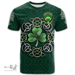 ScotsTee Shop Irish House of O KIERAN Coat of Arms Irish Crest T Shirt Irish Shamrock with Celtic Knot T Shirt