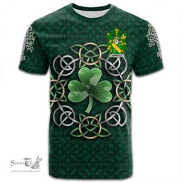 ScotsTee Shop Irish Grumley Coat of Arms Irish Crest T Shirt Irish Shamrock with Celtic Knot T Shirt