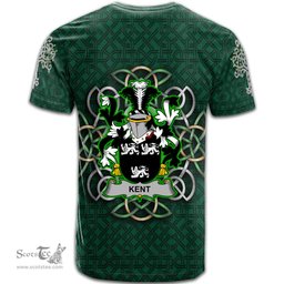 ScotsTee Shop Irish Kent Coat of Arms Irish Crest T Shirt Irish Shamrock with Celtic Knot T Shirt