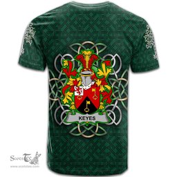 ScotsTee Shop Irish Keyes Coat of Arms Irish Crest T Shirt Irish Shamrock with Celtic Knot T Shirt