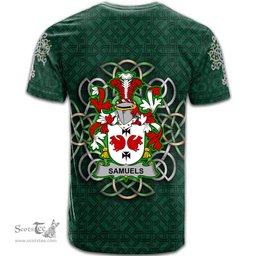 ScotsTee Shop Irish Samuels Coat of Arms Irish Crest T Shirt Irish Shamrock with Celtic Knot T Shirt