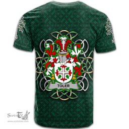 ScotsTee Shop Irish Toler or Toller Coat of Arms Irish Crest T Shirt Irish Shamrock with Celtic Knot T Shirt